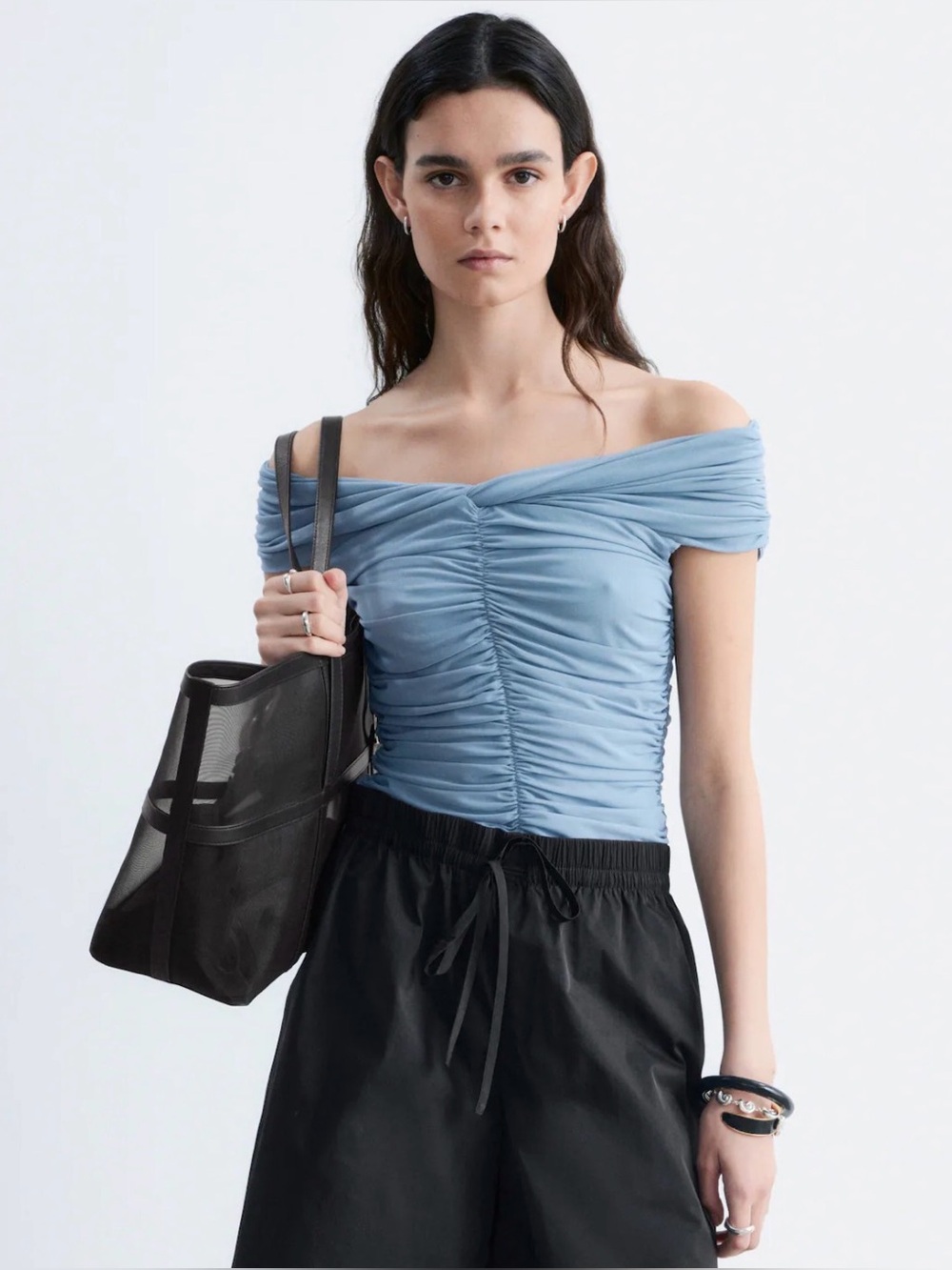 Other Stories V Neck Ruched Top NWT size small